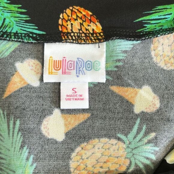 LuLaRoe Black Maxi Skirt Size S Fruit Ice Cream Print Tropical Y2K Summercore - Picture 5 of 8